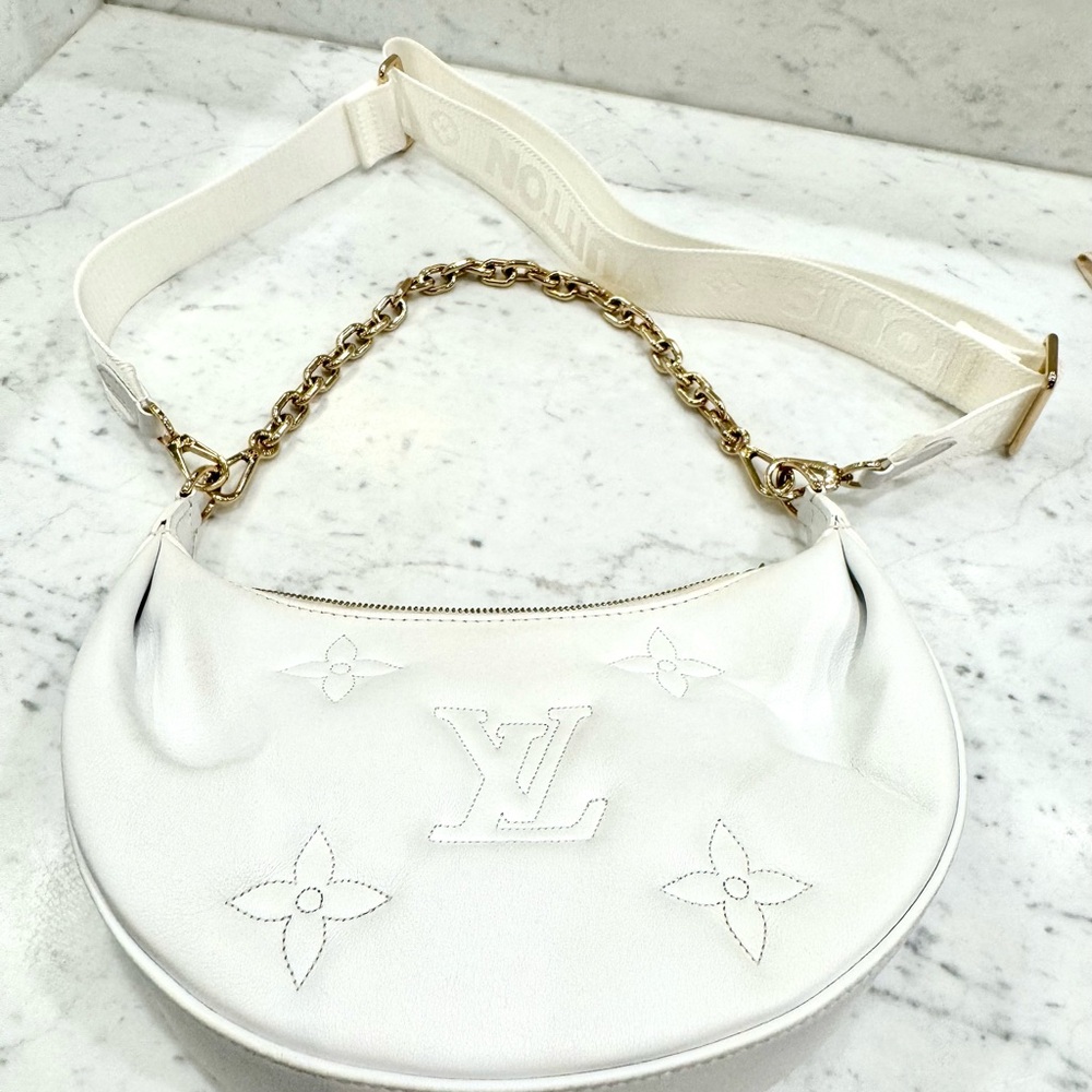 Authentic Louis Vuitton Monogram Bubblegram Over the Moon Shoulder Bag White - Picture 11 of 16